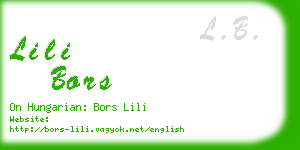 lili bors business card